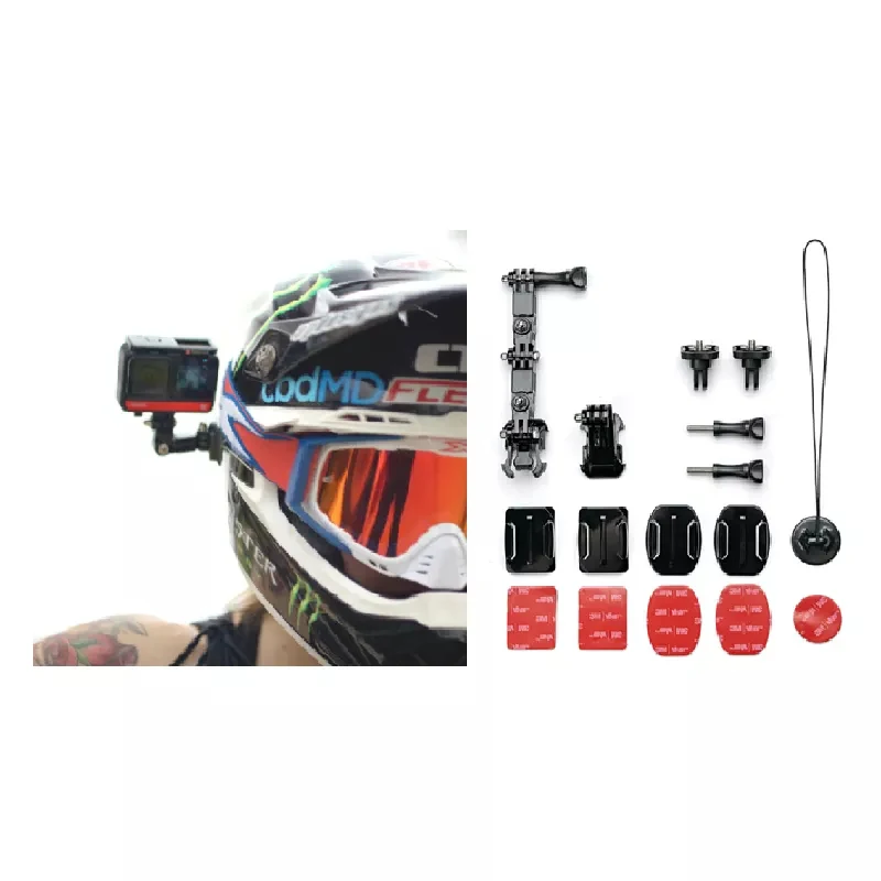 Capacete de montagem pacote para insta360 um x2/um r/um x câmera ação ajustável original para motorcycling mtb esqui acessório