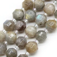 natural assorted stone hand faceted bicone labradorite beads for jewelry making 15 diy bracelet necklace earring accessories