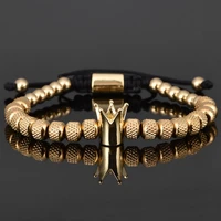 luxury crown men bracelet 316l stainless steel bracelet banlge titanium steel gold color bracelet adjust size men jewelry gift
