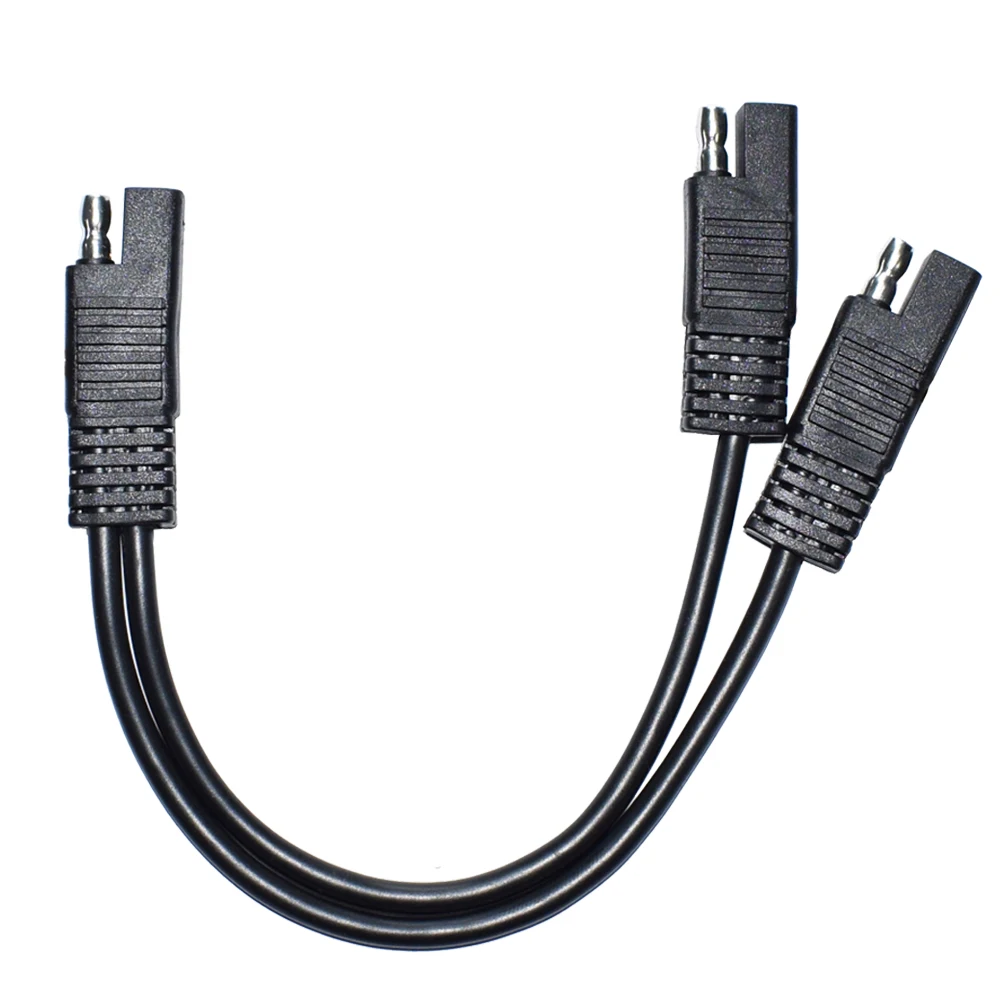 

10-дюймовый разветвитель SAE Y 18AWG от 1 до 2 разъемов SAE, быстроразъемный удлинитель для зарядки от солнечной батареи автомобиля с питанием от постоянного тока