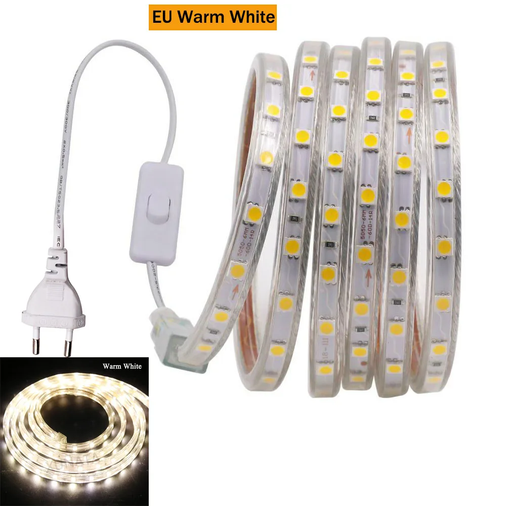 AC 110 В 220 В светодиодный светильник SMD5050 60 Светодиодный s/M гибкая светодиодная лента RGB Водонепроницаемый светодиодный светильник с Bluetooth музыкальным пультом дистанционного управления - Испускаемый цвет: EU Warm White