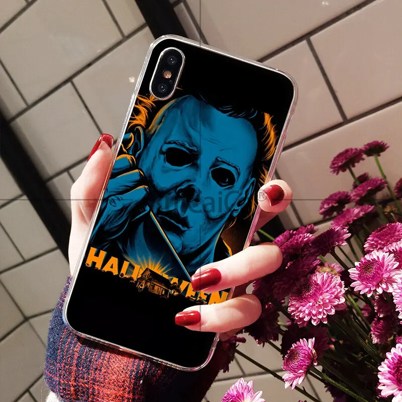 Ruicaica Хэллоуин заклятие Майкла Майерса ужас чехол для телефона iPhone 6S 6plus 7plus 8 8Plus X Xs