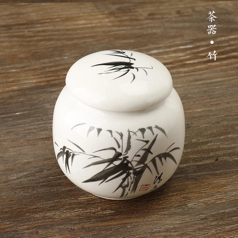 Белая маленькая керамическая банка для хранения чая контейнер упаковки канистра