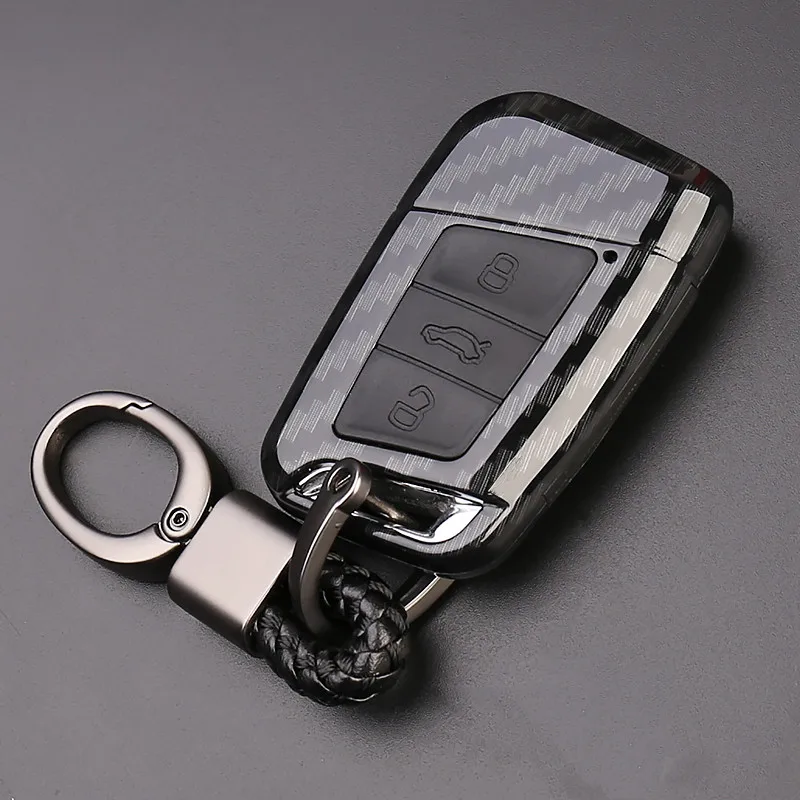 Чехол для ключа автомобиля из углеродного волокна силиконовый чехол Volkswagen VW MAGOTAN