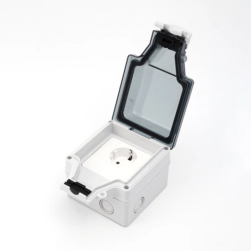 Погодозащищенная розетка европейского стандарта водонепроницаемая наружная