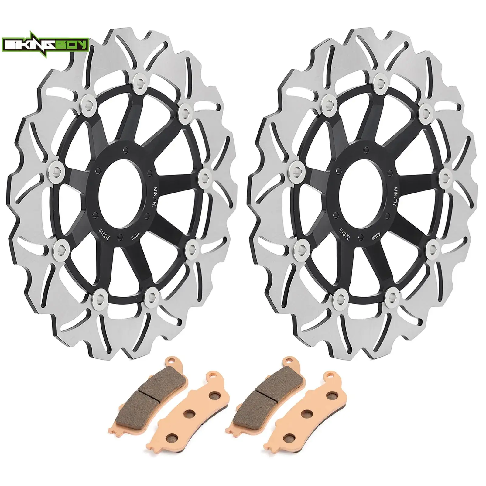 Фото Тормозные диски и колодки BIKINGBOY для VFR 800 / F Interceptor 98-05, XL1000V Varadero 99-06, Goldwing GL 1800 / ABS 01-17 №1