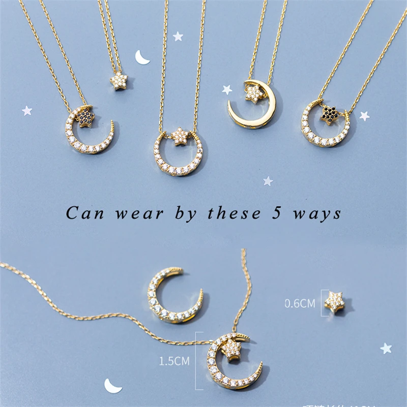 

Женское колье с подвеской в виде месяца, золотистого цвета