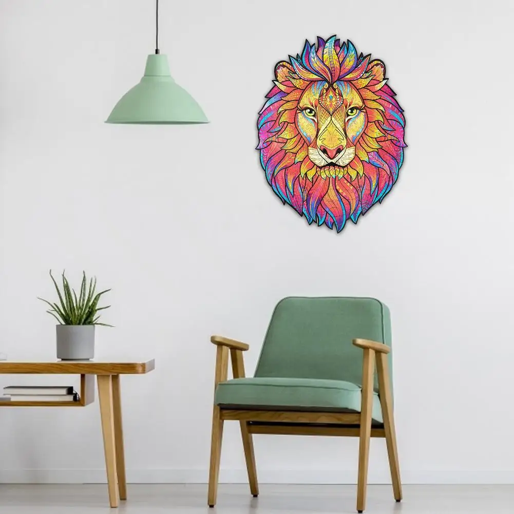 

Unique Wooden animal Jigsaw Puzzles Mysterious Lion 3D Puzzle Gift Interactive Games Toy For Adults Kid Educational Fabulous