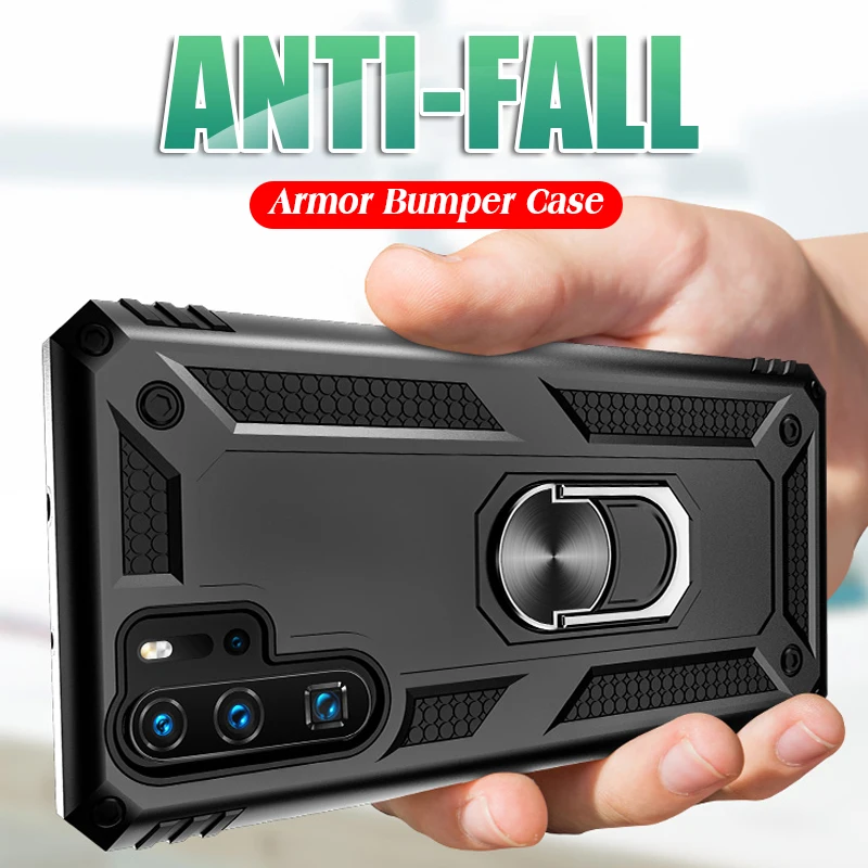 

Luxury Car Magnetic Ring Armor Case For Huawei P30 Lite P40 Pro P20 Full Shockproof Cover Mate 20 Lite 30 Pro Protective Cases