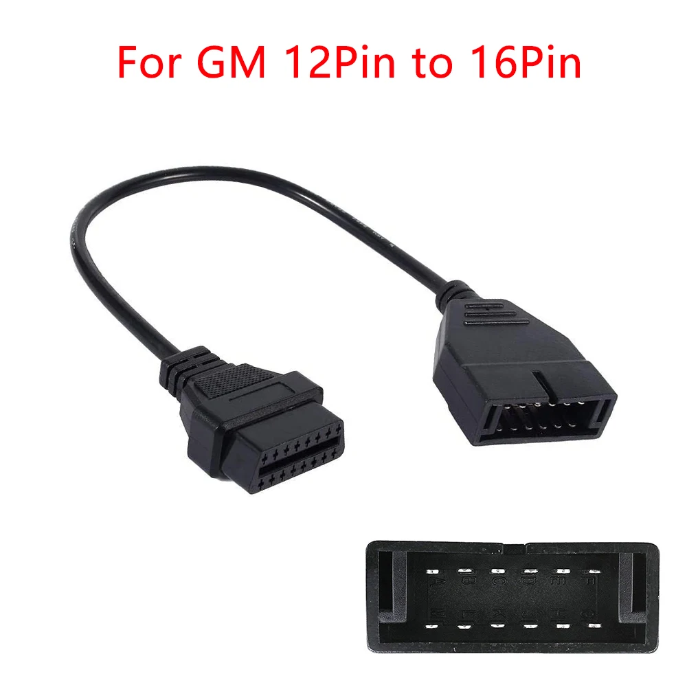 Диагностический соединительный кабель OBD II для GAZ 12 Pin к OBD2 16Pin Женский адаптер GM