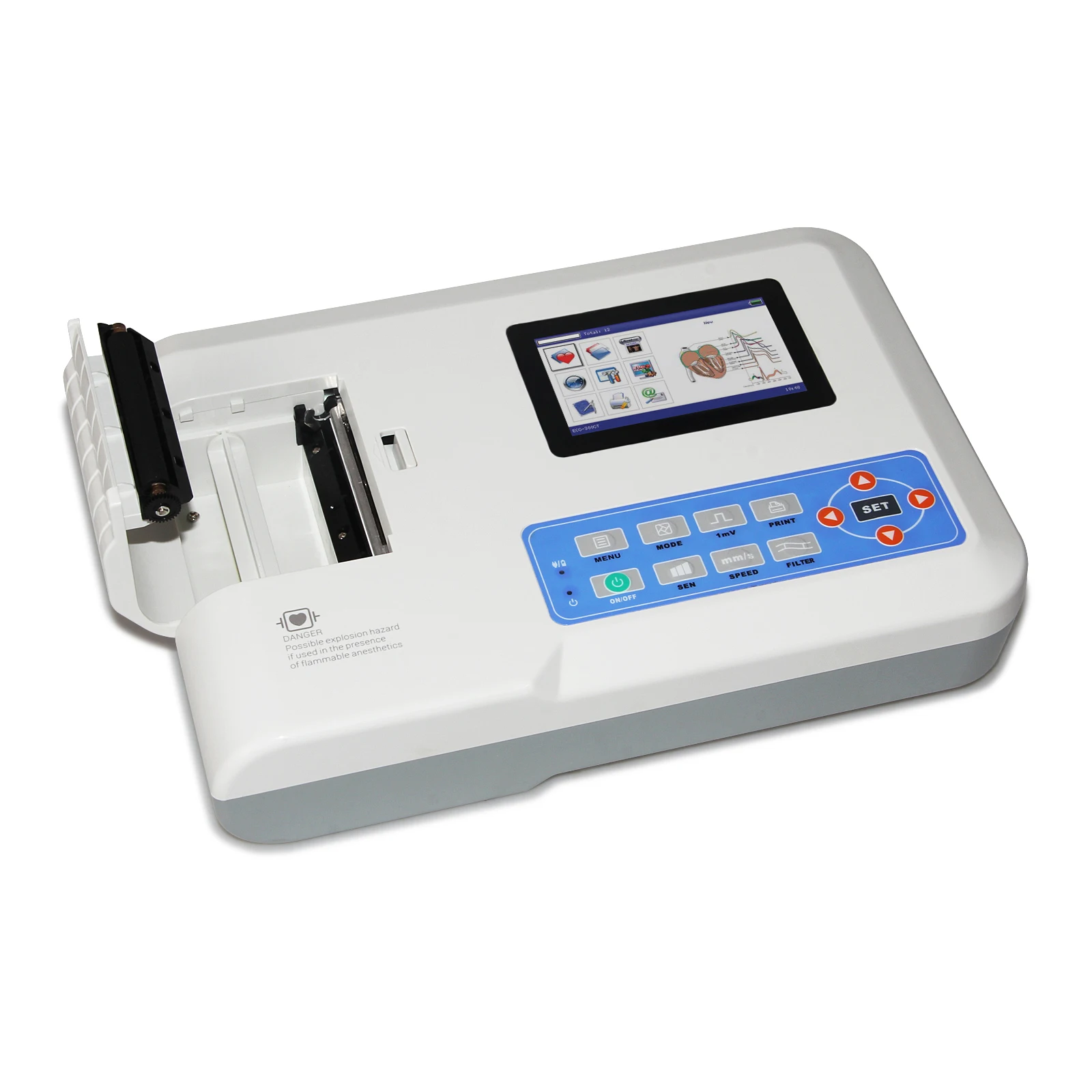 Сенсорный экран ECG300GT Цифровой Электрокардиограф 3-канальный 12-канальный