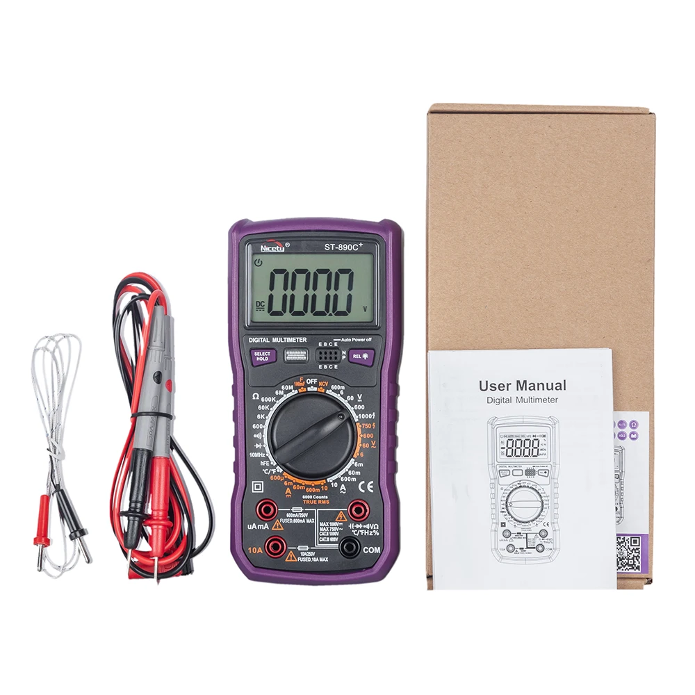 Nicetymeter ST890C + цифровой мультиметр истинный RMS измеритель ручной тестер 6000 подсчет