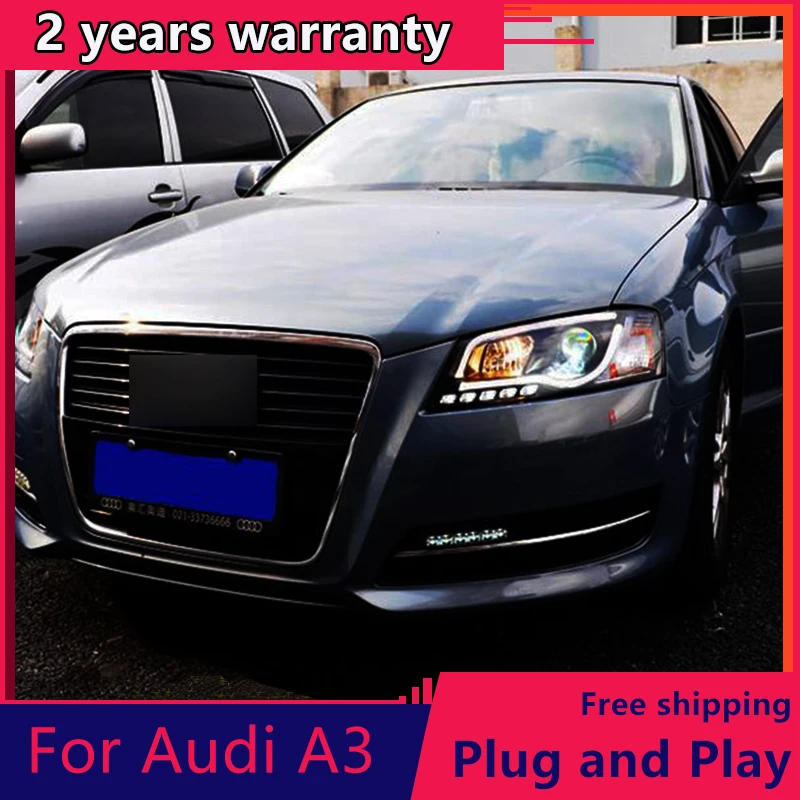 Стайлинг автомобиля KOWELL для AUDI A3 фары 2008-2012 передняя светодиодная фара DRL