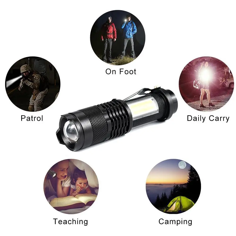 Мини Портативный светодиодный фонарь Алюминий Масштабируемые Светильник + COB