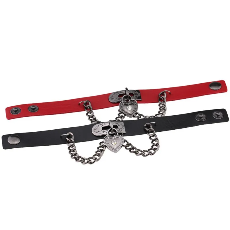 Винтажный панк браслет с подвеской в виде сердца для женщин и мужчин