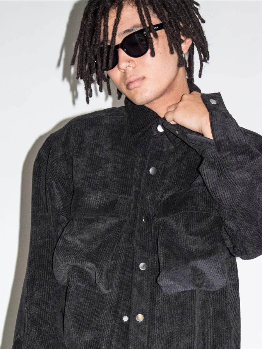 

Men's and 2021 Women's Fashion All-match Trend High-quality Jackets Velvet Cargo Shirt Jacket Casual Loose Version