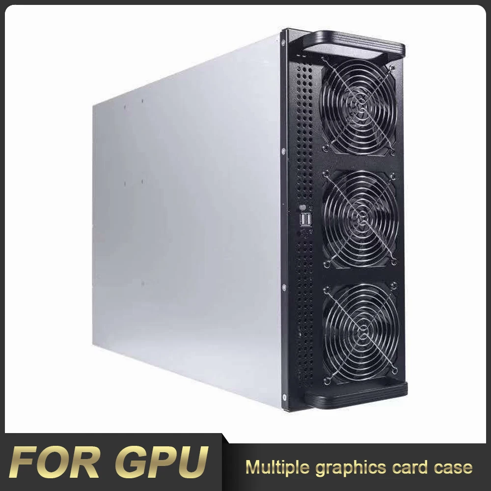 

4U ETH Mining Rig Frame 6 GPU to 8 GPU Converter BTC Miner Case with 6 Cooling Fans Multi Graphic Cards Bracket