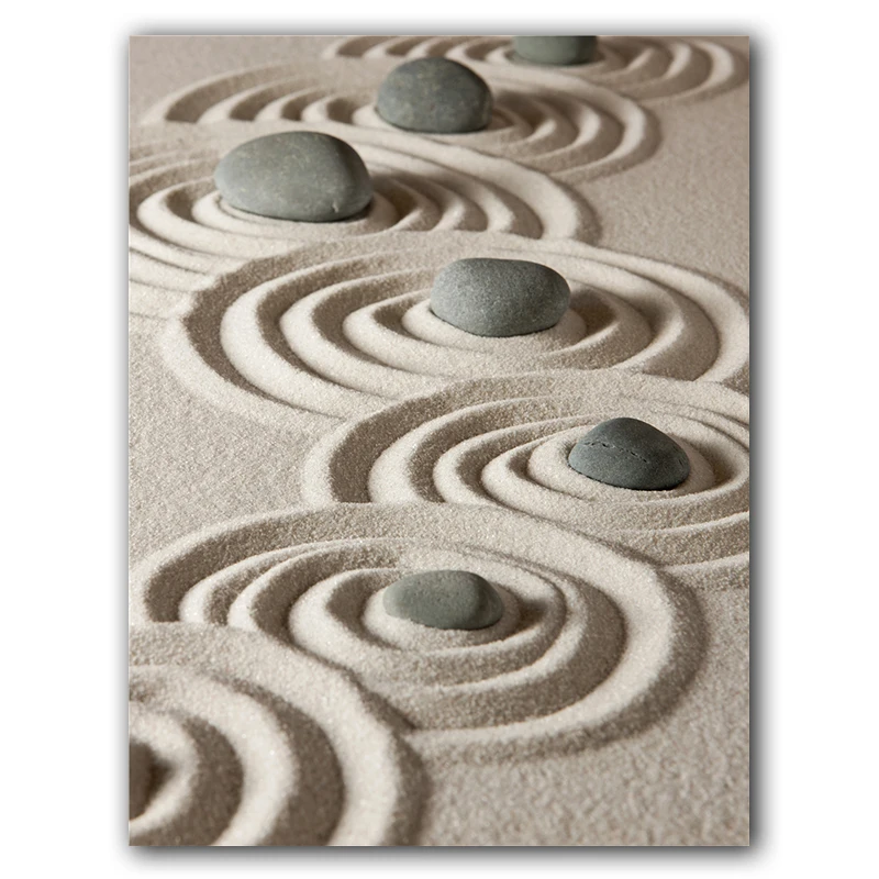 Настенная картина Yoka с круглым узором из дзен-камня художественный буддийский
