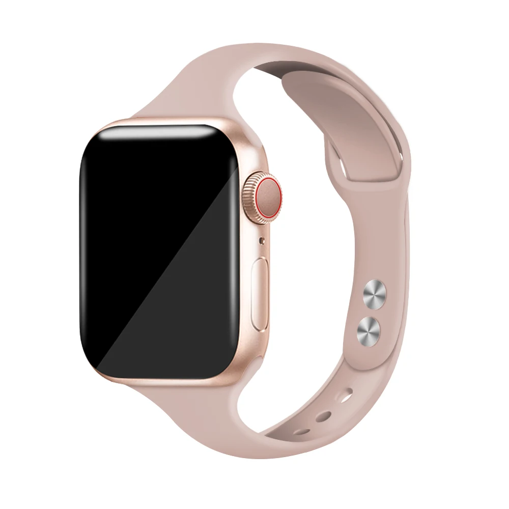 Силиконовый ремешок для наручных часов Apple Watch 38 мм, 42 мм, iwatch, версия 4 полосным 44 мм/40 мм спортивный браслет резиновый ремешок для наручных часов iwatch, версия 5 4 3 2 1 - Цвет ремешка: Sand powder
