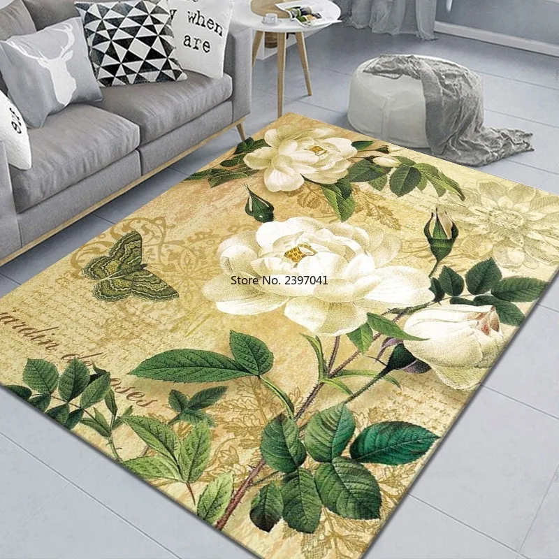 

Personal Creative 3D print Carpet European style Bedroom Area Rugs flower/butterfly pattern Carpets Water Absorption Kitchen Mat