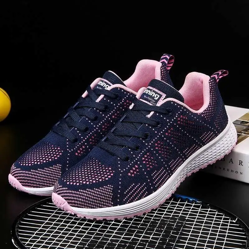 

Women's Mesh Breathable Sneakers Running Shoes Summer Spring Casual Sportswear Shoes Ladies Lace-up Platform Shoes