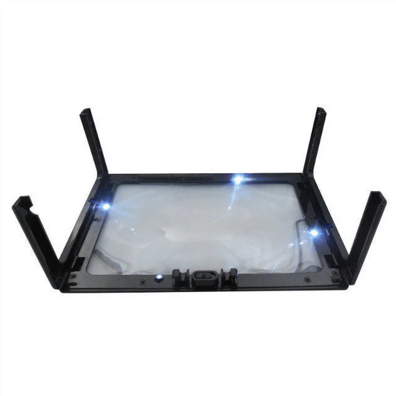 Экранная лупа со светодиодной подсветкой 4 увеличительные очки на всю страницу 3x