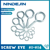 nindejin 102050pcs 1 16 screw eye pins screw eyelet connector zinc plated hook ring diy making jewelry screw eye for hammock