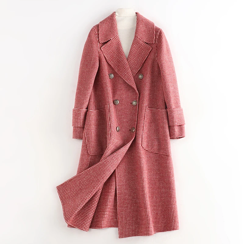 Новое зимнее пальто женское кашемировое длинное 2019 модное шерстяное темперамент