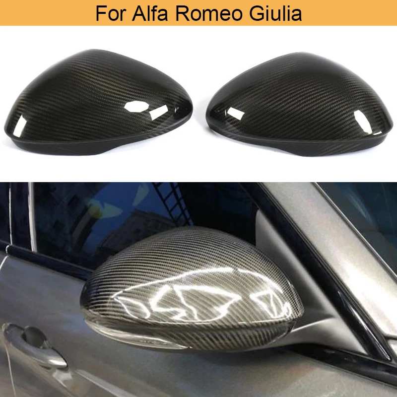 

Car Rear View Mirror Covers Caps for Alfa Romeo Giulia 2015 - 2018 Car Rear Side Mirror Caps Covers Shell Case Carbon Fiber
