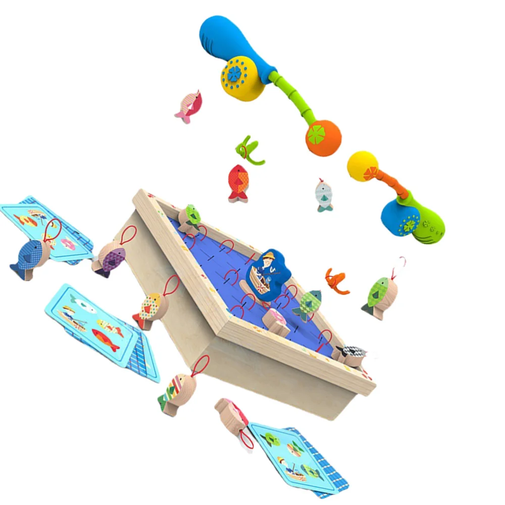 

1 Set of Funny Hand-eye Coordination Funny Wooden Fishing for Kids