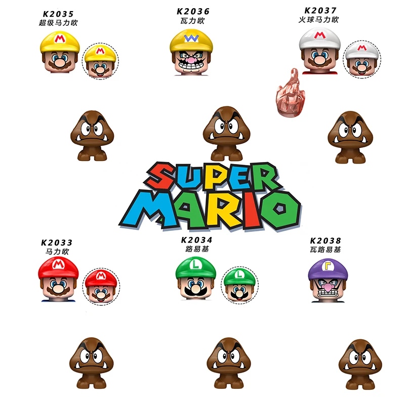 Конструктор Super Mario Bros сборная мини-модель кукол из пластика фигурка героя