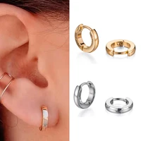 minimalism glossy round hoop earrings gold color tiny cartilage earrings piercing accessory men women trendy small huggie hoops