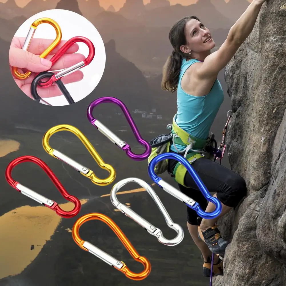

20PCS Aluminum Alloy Carabiner Outdoor Hanging Buckle Water Bottle Lightweight Sturdy Practical Bag Buckle