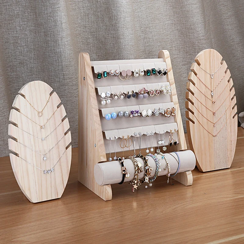 

Wooden Jewelry Display Stand Bracelet Earring Holder T-Bar Display Bracelets Anklets Jewelry Display Stand Packaging Jewelry Too