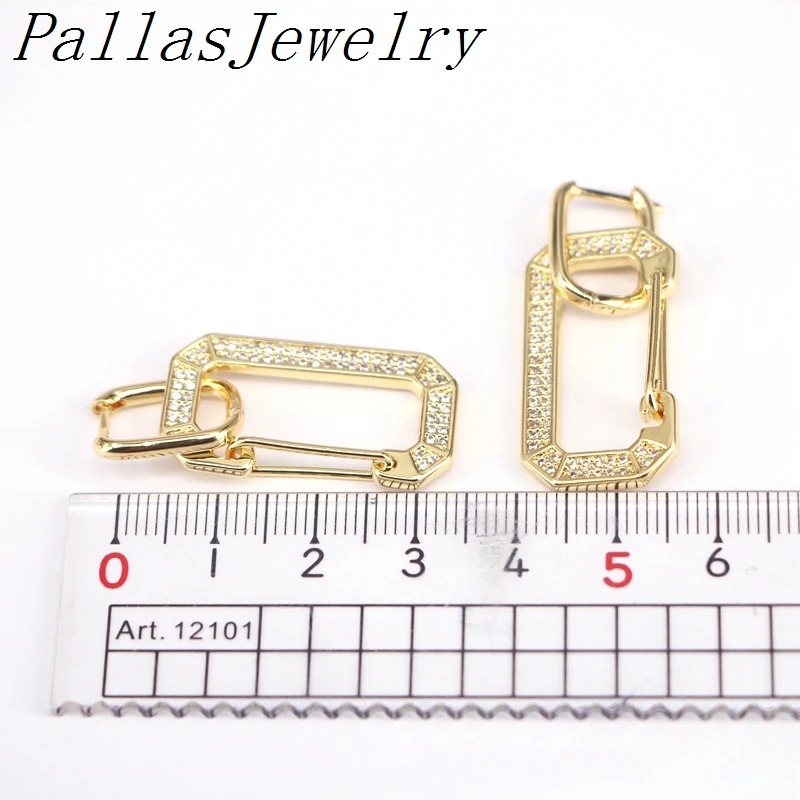 

5pair Gold Silver Color Geometric Dangle Earrings Jewelry Drop-Earrings Crystal Zircon CZ Elegant Jewelry