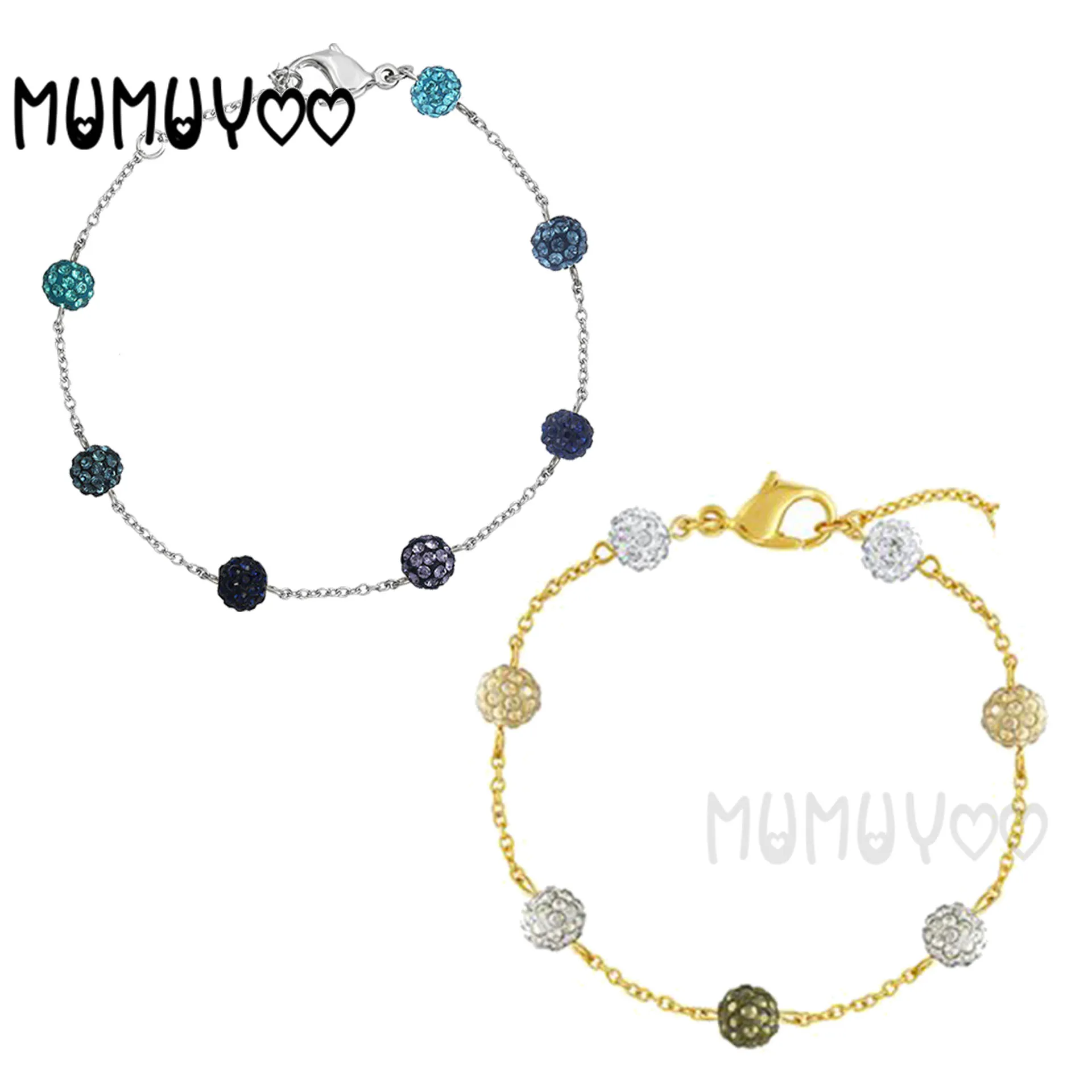 

SWA Original Fine Jewelry Charm Bracelet Multicolor Ball Gold Bracelet Fresh Color Crystal Ball Decoration Female Jewelry Gift