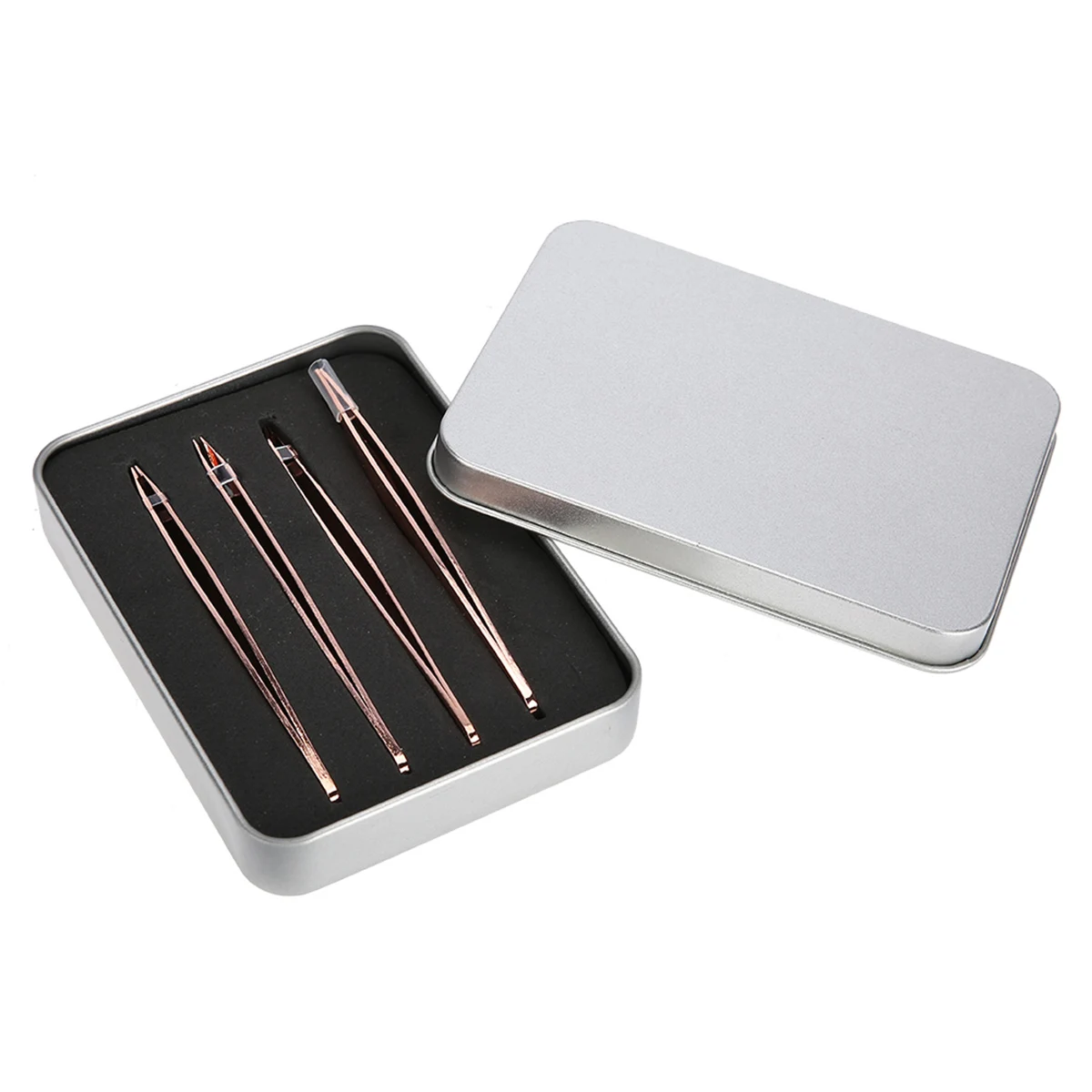 4 шт. пинцет для бровей профессиональная Роза золото нержавеющая сталь наклонные