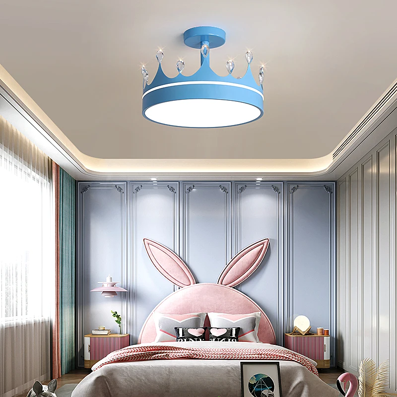 

Color pendant light Modern Crown Chandelier Lights For Bedroom Living Room kids lights ceiling Indoor Decorative led ceiling lam