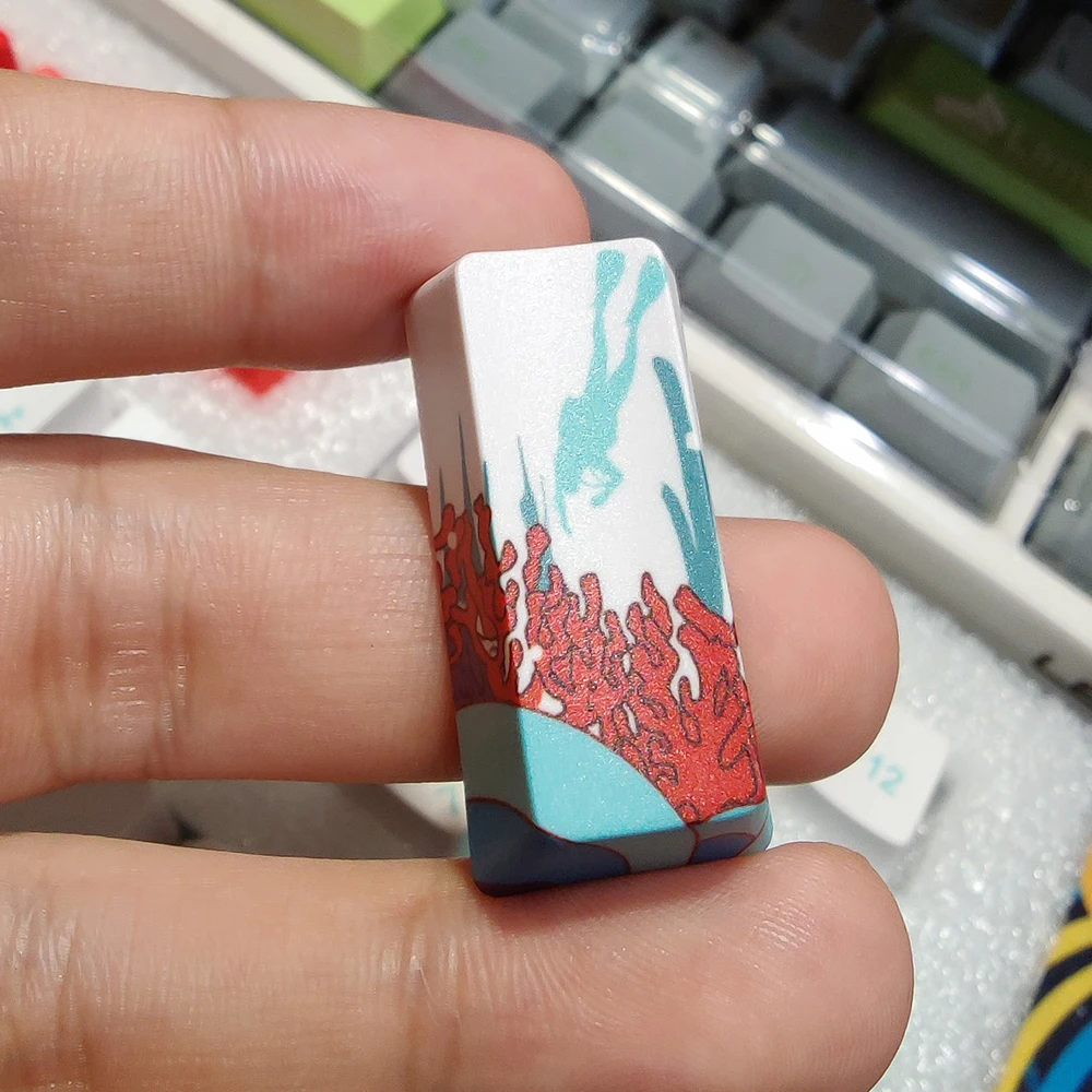 Японский стиль коралловый морской дизайн синие белые красные клавиши для