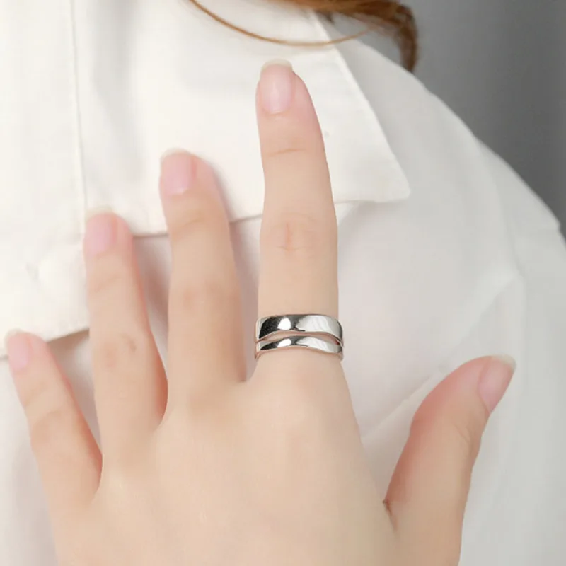 

Minimalist Ope Rings For Women Sterling Silver 925 Geometric Vintage Gold Personalited Ring Argollas Mujer Aros Fine Jewellery