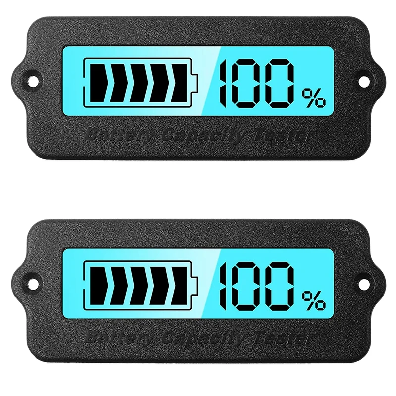 

2 Pcs Battery Meter Blue Light Capacity Monitor DC 8-63V Digital Battery Indicator DC 12V 24V 36V 48V Battery Indicator