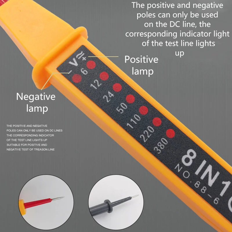 8 в 1 Напряжение Тесты er с светодиодный светильник ручка электрические приборы
