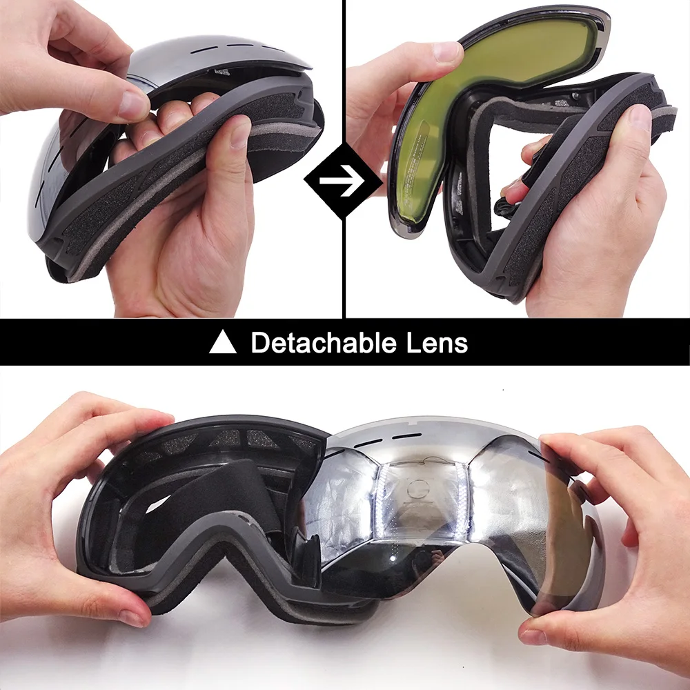 

Skiing Eyewear Double Layers Ski Goggles UV400 Anti Fog Ski Mask Case Men Women Winter Snowboard Glasses Snowboarding Snowmobile