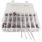 520 шт.лот M3M4M5M6 304 Винты с шестигранной головкой из нержавеющей стали, набор болтов с шестигранными гайками и шайбами с шестигранным ключом