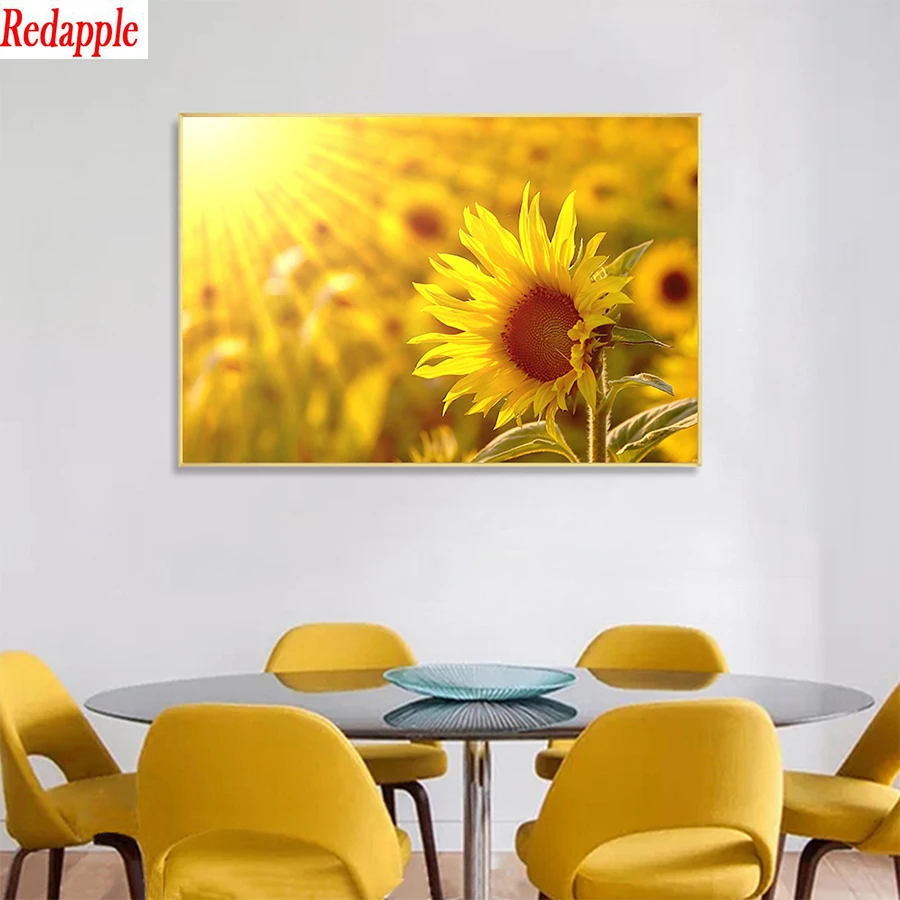 DIY алмазное Рисование Подсолнечник Sunshine закат вышивка крестиком Алмазная
