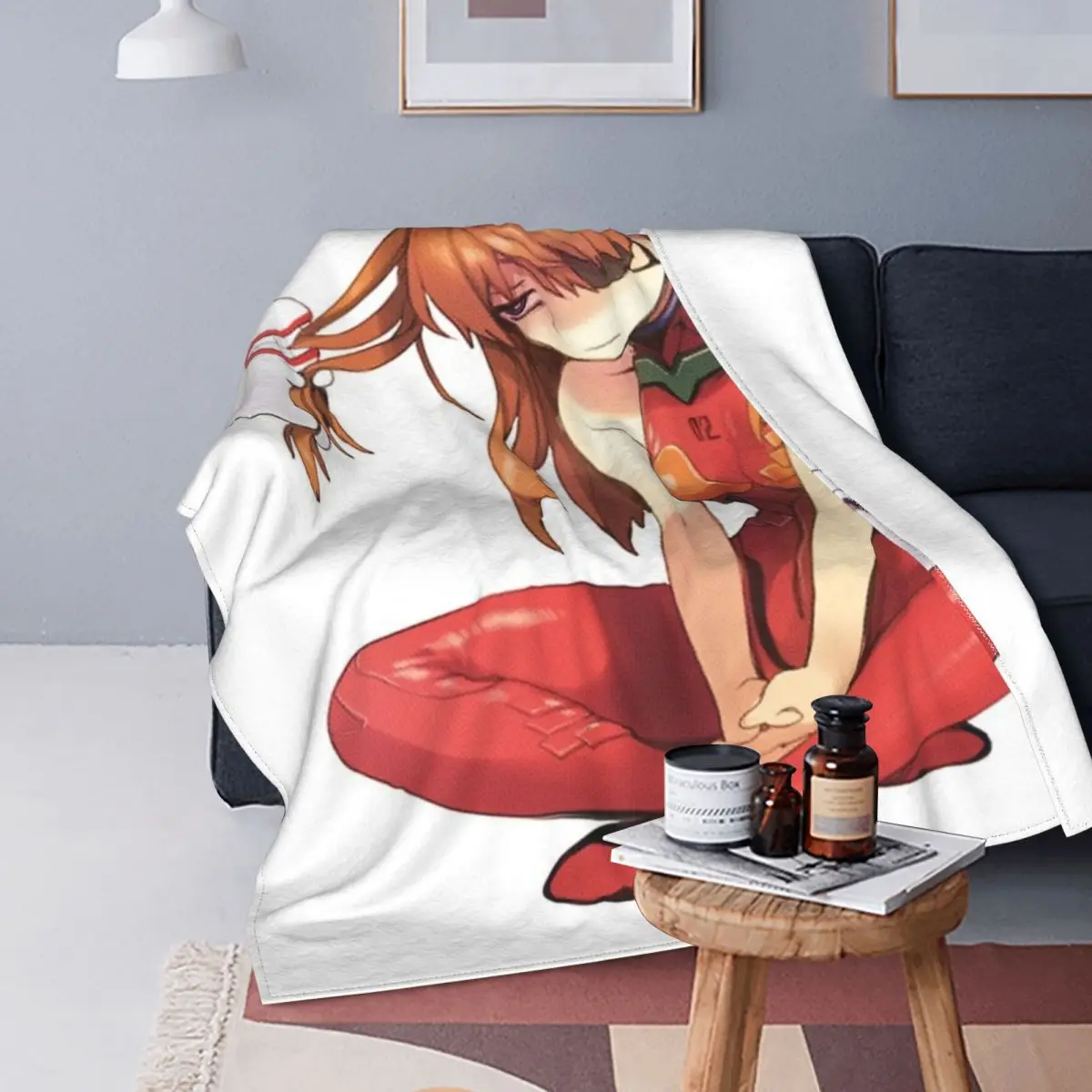 Manta de Asuka Langley The Evangelion colcha a cuadros para cama manta con capucha 150 ponderada | Дом и сад