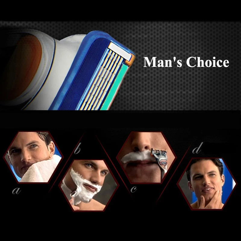 

4Pcs/lot Men Razor Blades High Quality Shaving Cassettes Facial Care Men Shaving Blades Compatible Gillettee Fusione