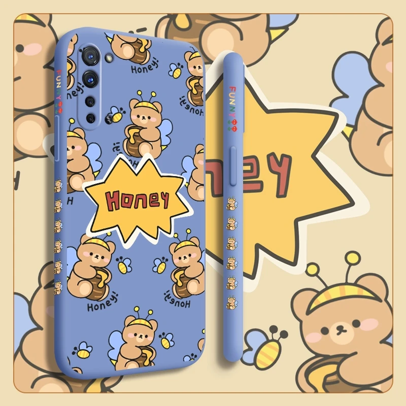 

For OPPO Reno3 4G Reno3 5G Reno3 Pro 5G Reno3 Youth casing with Lucky Bear pattern Back Cover Anti falling silica gel case