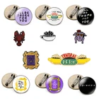 Эмалированные булавки с изображением героев американского ТВ-шоу друзей, броши в форме центрального перка, кофе, времени, булавки для воротника и сумки, для одежды, для лацканов, коридора