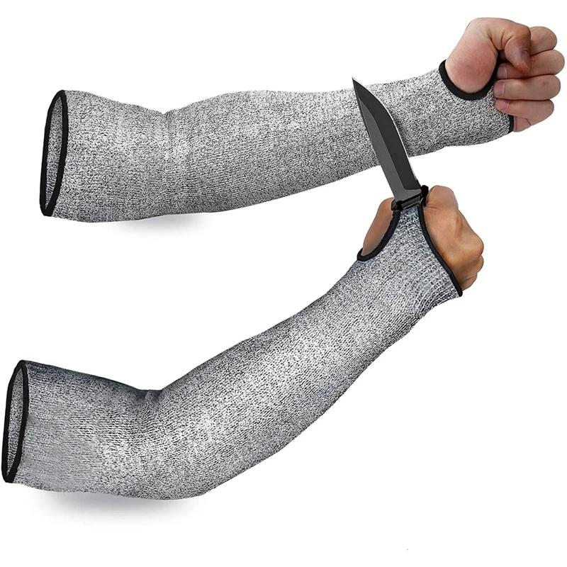 

Dropship-1 Pr/Pack Anti-Cutting Sleeve, Arm Protection Safety Requirement, Anti-Puncture Option with Thumb Hole (Gray)